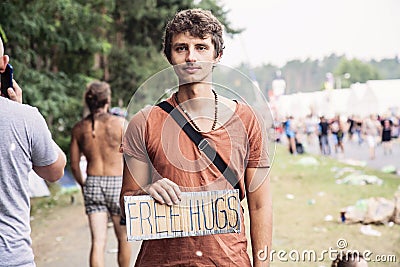 Woodstock Poland Rock festival Free Hug activist Editorial Stock Photo